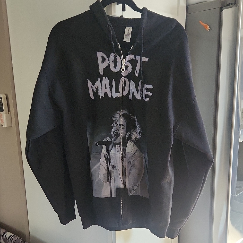 Custom Post Malone Printed Gildan Black Full Zip Up